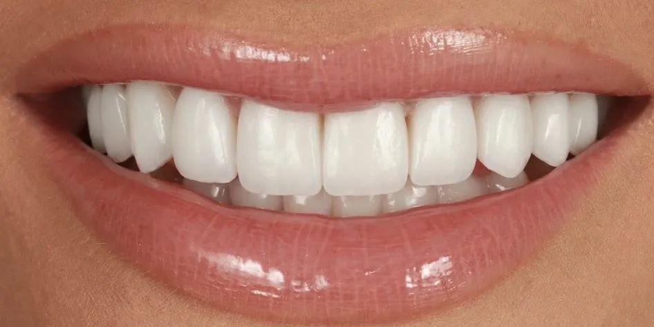After: Composite veneers in a very bright shade