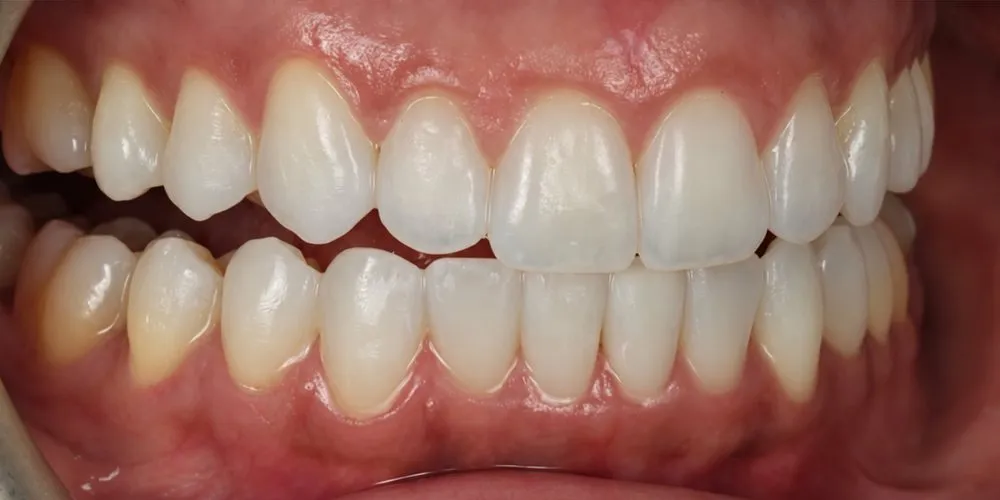 After: Invisalign for a deep bite and cramped lower teeth